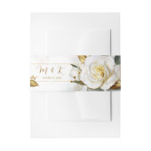 White Rose Gold Romantic Floral Wedding Einladungsbanderole (Vorderseite Beispiel)