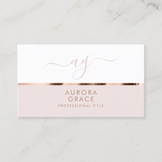 White Rose Gold Ruhe Visitenkarte (Vorderseite)