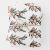 White Rose Gold Schneeflocken Ornamente Weihnachte Geschenkpapier Set (Beispiel)