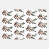 White Rose Gold Schneeflocken Ornamente Weihnachte Geschenkpapier Set (Vorderseite)