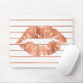 White Rose Gold Schwarze Kupferstreifen Streifen K Mousepad (Mit Mouse)