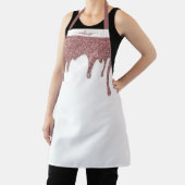 White Rose Gold Sparkline Glitzer Tropfen Personal Schürze (InSitu)