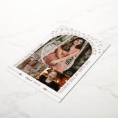 White & Rose Gold Stars Arch Foto Abschluss Folieneinladung (Gedreht)