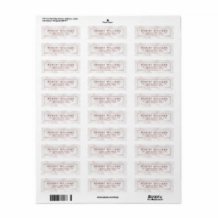 White & Rose-Gold Tones Faux Marble Label