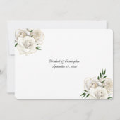 White Rose Gold Trim Elegante Hochzeitsfeier Probe Einladung (Rückseite)