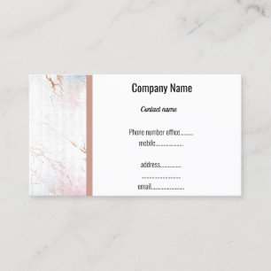 WHITE ROSE GOLD TRIM MARBLE BUSINESS CARD VISITENKARTE