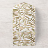 White Rose Gold Zebra Animal Print All In One Einladung (Außenbereich)