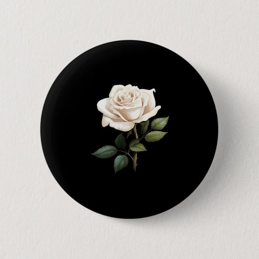 White Rose Graphic Button (Vorderseite)
