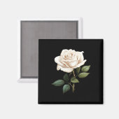 White Rose Graphic  Magnet (Vorderseite/Rückseite)