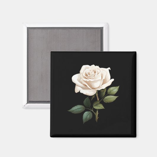 White Rose Graphic  Magnet (Vorderseite/Rückseite)