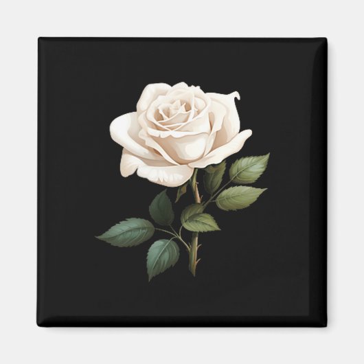 White Rose Graphic Magnet (Vorne)