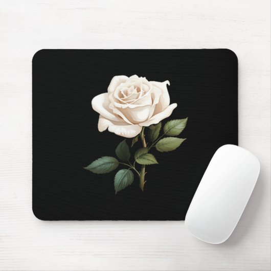 White Rose Graphic Mousepad (Mit Mouse)
