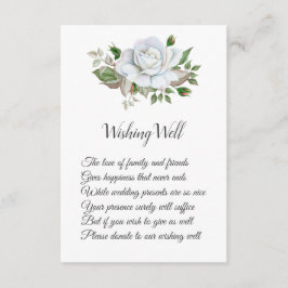 White Rose Green Foliage Hochzeit wünschenswert gu Begleitkarte