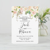 White Rose Green Gender Reveal Baby Shower Einladung (Stehend Vorderseite)