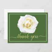 White Rose Green Hintergrund Vielen Dank Postkarte (Vorne/Hinten)