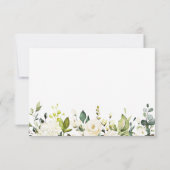 White Rose Greenery Wedding Rsvp Reply Card Einladung (Rückseite)