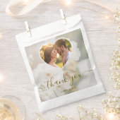 White Rose Herz Foto Vorlage Hochzeit Vielen Dank Geschenktütchen (Ausgeschnitten)