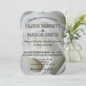 White Rose - Hochzeitskarte Einladung (Stehend Vorderseite)