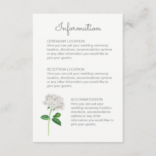 White Rose Hochzeitskarten Begleitkarte