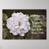 White Rose Hope Scripting Art Print Poster (Vorne)