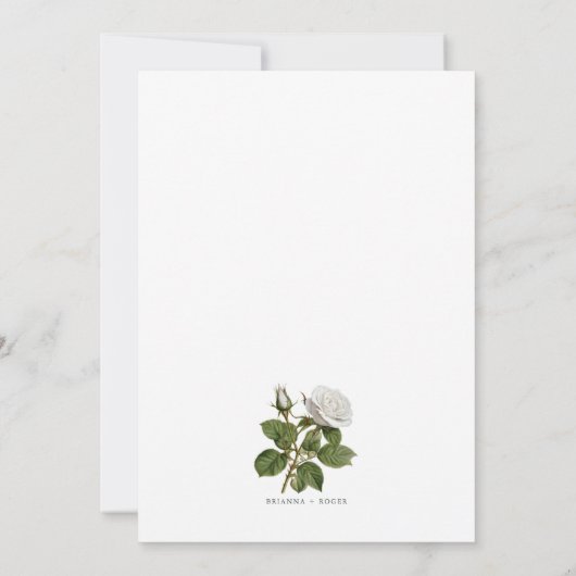 White Rose Invitation Einladung (Rückseite)