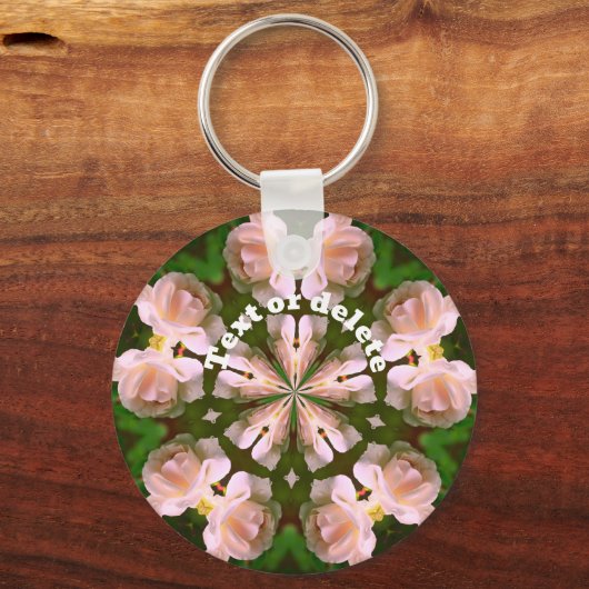 White Rose Kaleidoscope Flower Art Personalized Schlüsselanhänger (Rückseite)