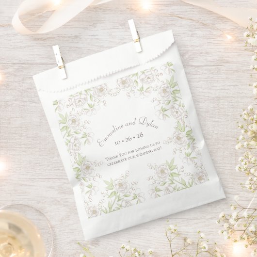 White Rose Klassische Hochzeit Geschenktütchen (Ausgeschnitten)