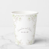 White Rose Klassische Hochzeit Pappbecher (Rückseite)