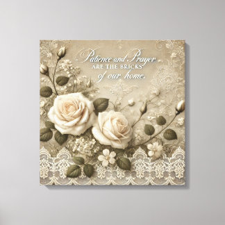White Rose Lace AI art Leinwanddruck