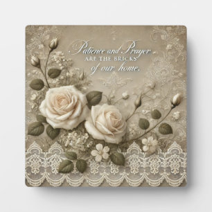 White Rose Lace AI-Kunst Fotoplatte
