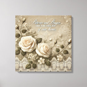 White Rose Lace AI-Kunst  Leinwanddruck