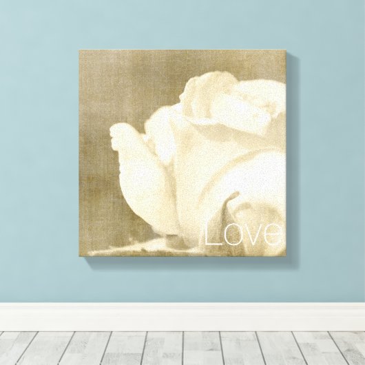 White Rose Liebe Leinwanddruck (Insitu (Holzboden))