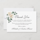 White Rose Lovely Wedding Flat Danke Karte (Vorderseite)