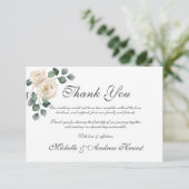 White Rose Lovely Wedding Flat Danke Karte (Stehend Vorderseite)