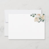 White Rose Lovely Wedding Flat Danke Karte (Rückseite)