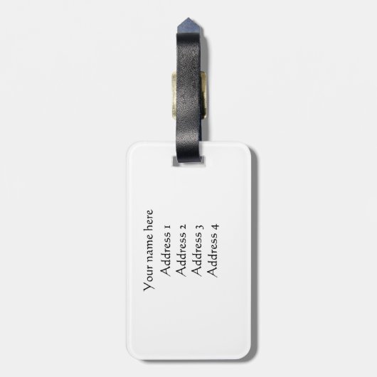 White Rose Luggage-Tag Gepäckanhänger (Rückseite vertikal)