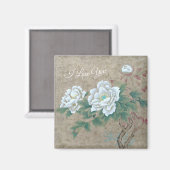 White Rose Magnet (Vorderseite/Rückseite)
