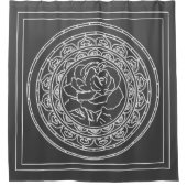 White Rose Mandala - Duschvorhang (Vorderseite)