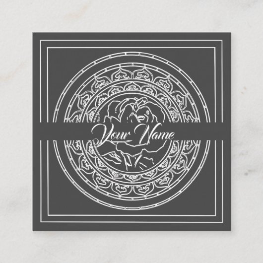 White Rose Mandala - Visitenkarte (Vorderseite)