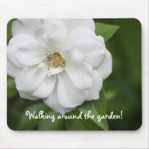 White Rose Maus Pad Mousepad