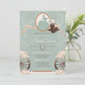 White Rose Mint Elegante Charro Western Quinceaner Einladung (Stehend Vorderseite)