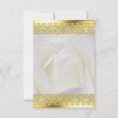 White Rose mit Gold Lace Hochzeit RSVP Karte (Rückseite)
