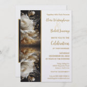 White Rose mit Goldene Hochzeit Einladung (Vorne/Hinten)