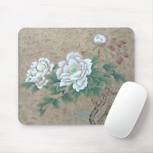 White Rose Mousepad (Mit Mouse)