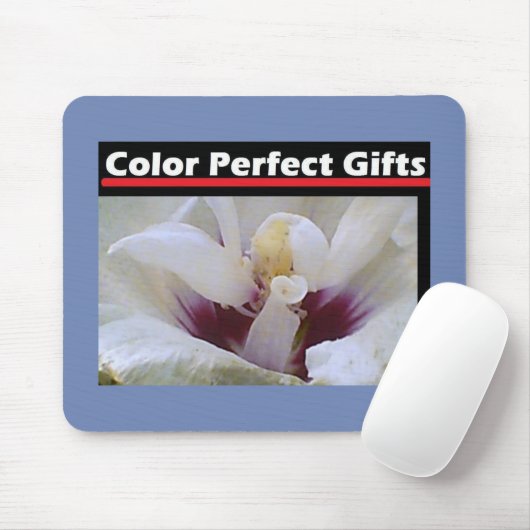 White Rose Mousepad (Mit Mouse)