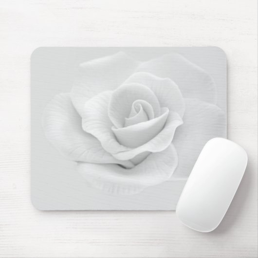 White Rose Mousepad (Mit Mouse)