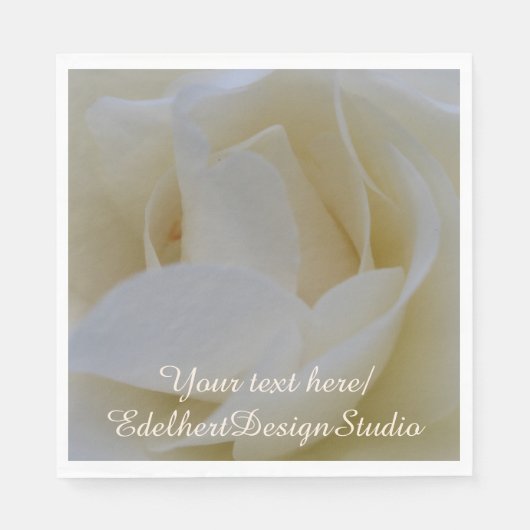 White Rose Nah Up Paper Napkins Serviette (Vorderseite)