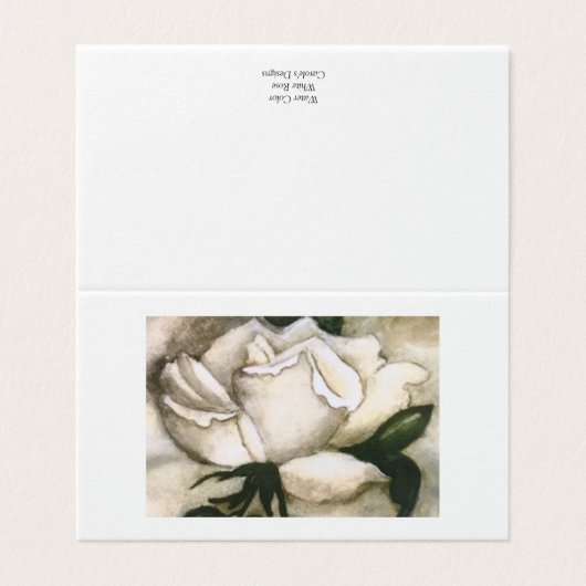 White Rose Note Card (Außenseite Aufgefaltet)