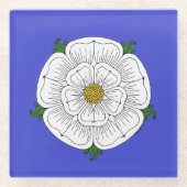 White Rose of York Glass Untersetzer (Vorderseite)