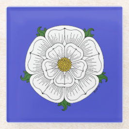 White Rose of York Glass Untersetzer